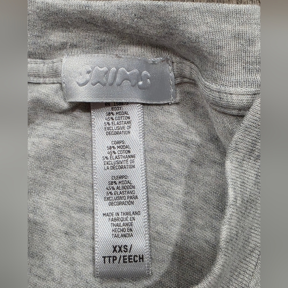 NWOT SKIMS RELAXED TEE SHIRT HEATHER GRAY XXS OVERSIZED quiet Luxury - Picture 9 of 11